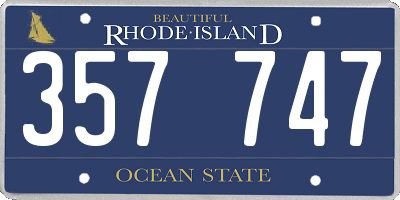 RI license plate 357747