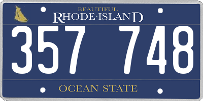 RI license plate 357748