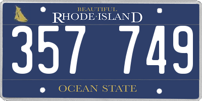 RI license plate 357749