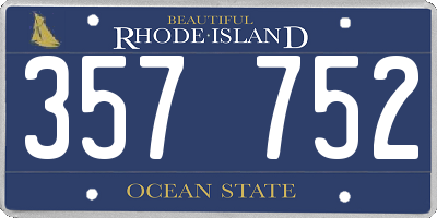 RI license plate 357752