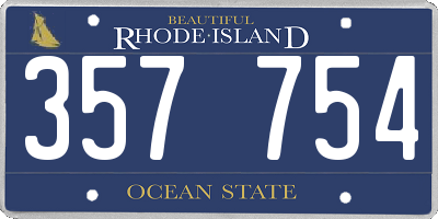 RI license plate 357754