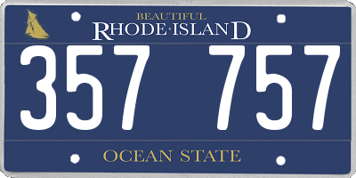 RI license plate 357757