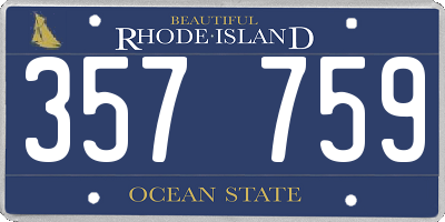 RI license plate 357759