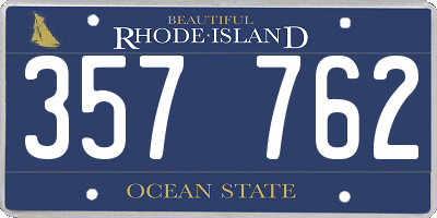 RI license plate 357762