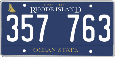 RI license plate 357763
