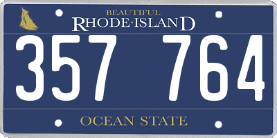 RI license plate 357764