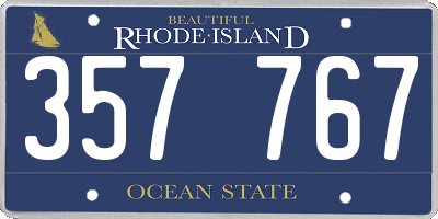 RI license plate 357767