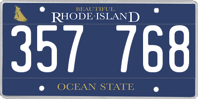 RI license plate 357768