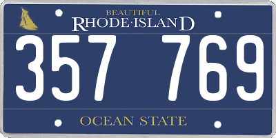 RI license plate 357769