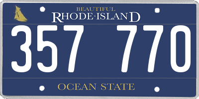 RI license plate 357770