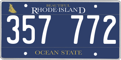 RI license plate 357772