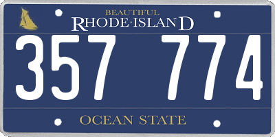 RI license plate 357774