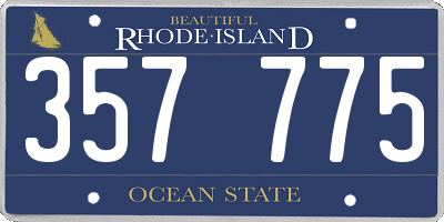 RI license plate 357775