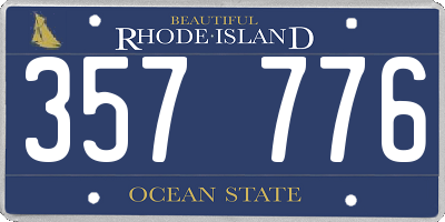 RI license plate 357776