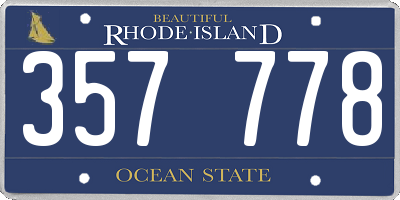 RI license plate 357778