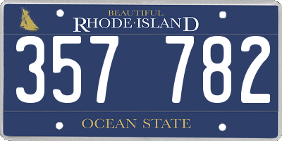 RI license plate 357782