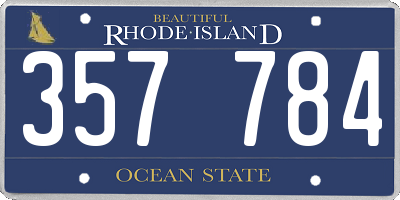 RI license plate 357784