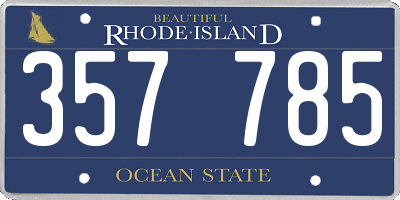 RI license plate 357785