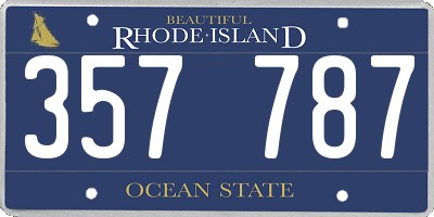 RI license plate 357787