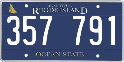 RI license plate 357791