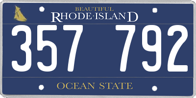 RI license plate 357792