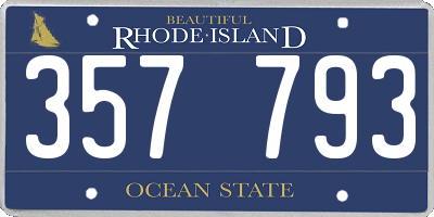 RI license plate 357793