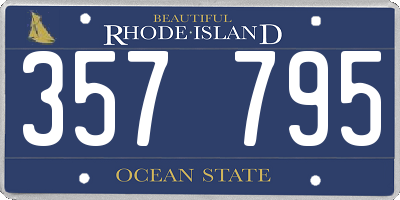 RI license plate 357795