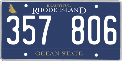 RI license plate 357806