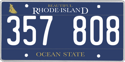 RI license plate 357808