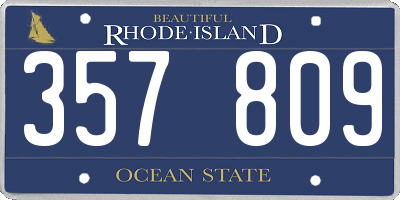 RI license plate 357809
