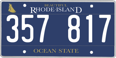 RI license plate 357817