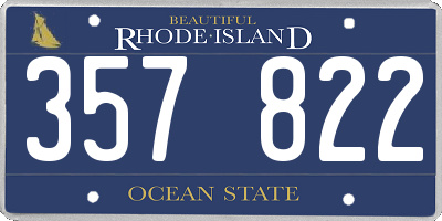 RI license plate 357822