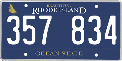 RI license plate 357834