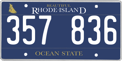 RI license plate 357836