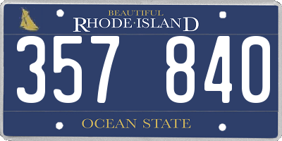 RI license plate 357840