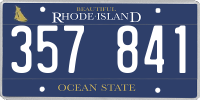RI license plate 357841