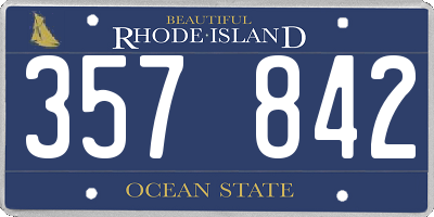 RI license plate 357842