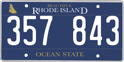 RI license plate 357843