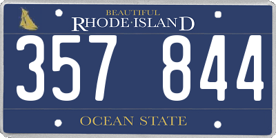 RI license plate 357844