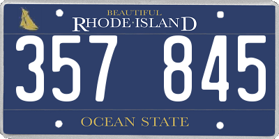 RI license plate 357845