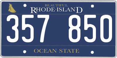 RI license plate 357850