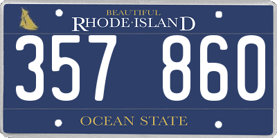 RI license plate 357860