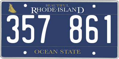 RI license plate 357861