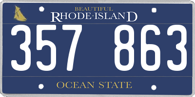 RI license plate 357863