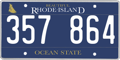RI license plate 357864