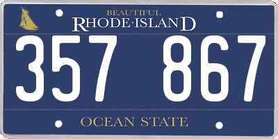 RI license plate 357867