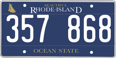 RI license plate 357868