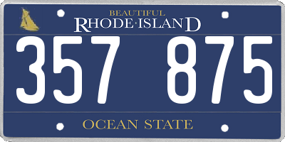 RI license plate 357875
