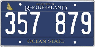 RI license plate 357879
