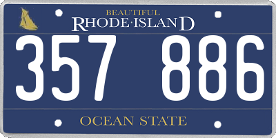 RI license plate 357886